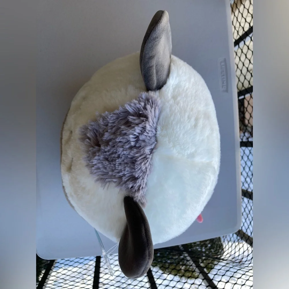 RARE Squishmallows Fuzzamallows Luanne 12" Fluffy White Grey Opossum Rat Mouse - Picture 15 of 17